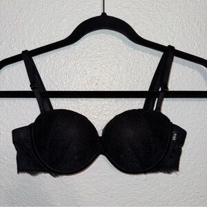 Victoria’s Secret PINK Date Plunge Push Up Multi-Way Bra black lace 34A